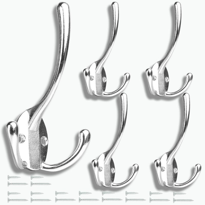 HADWER Wall Mounted Coat Hooks 5 Pack Heavy Duty Black Hardware Robe Hooks Decorative for Single Hanging Coats Towel Cubicle Classroom Kitchen Bath Backpack Hat Hook - Image 4